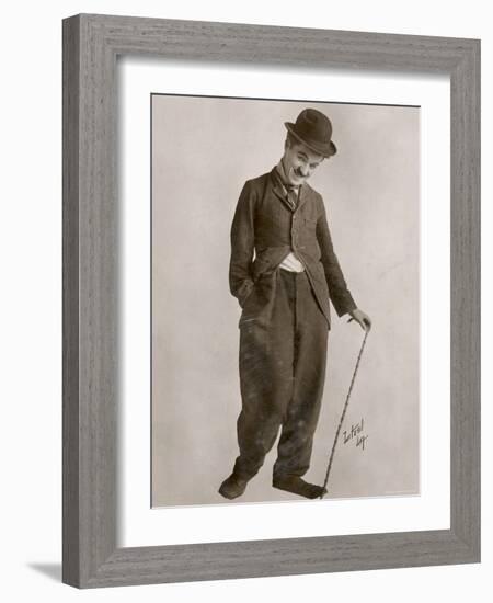 Charlie Chaplin (Sir Charles Spencer) English Comedian and Actor-null-Framed Photographic Print