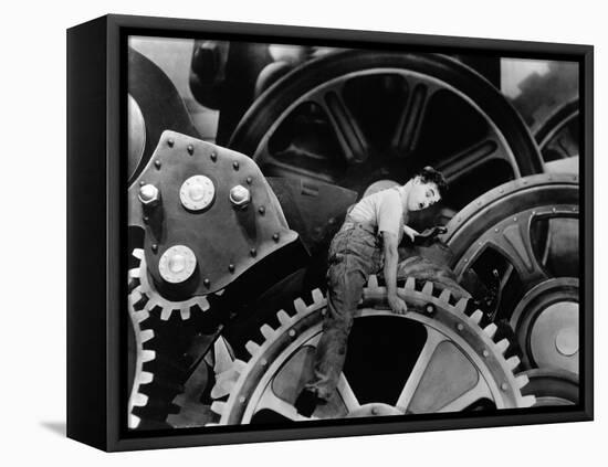 Charlie Chaplin. "The Masses" 1936, "Modern Times" Directed by Charles Chaplin-null-Framed Premier Image Canvas