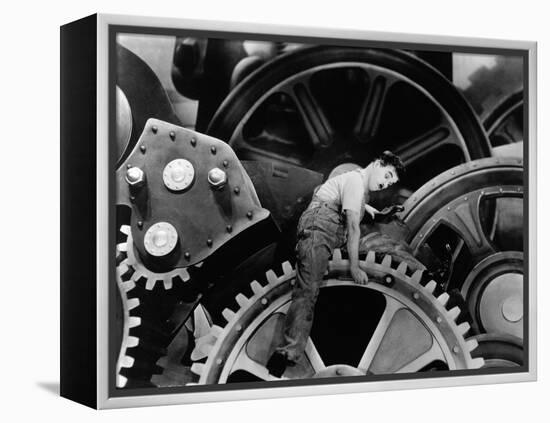 Charlie Chaplin. "The Masses" 1936, "Modern Times" Directed by Charles Chaplin-null-Framed Premier Image Canvas