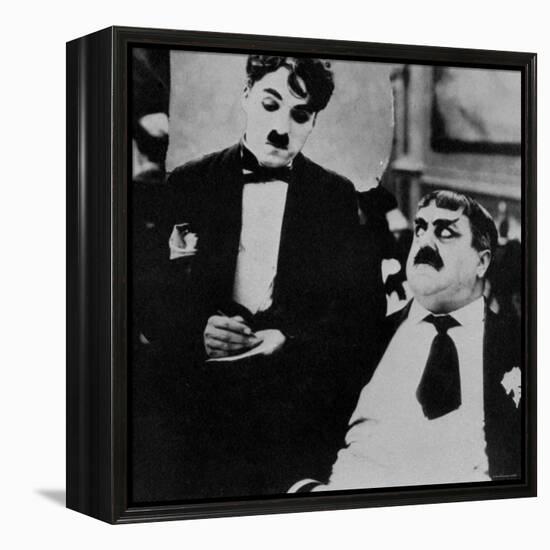 Charlie Chaplin with Eric Campbell in The Rink-null-Framed Premier Image Canvas
