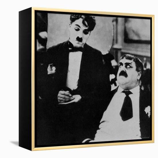 Charlie Chaplin with Eric Campbell in The Rink-null-Framed Premier Image Canvas