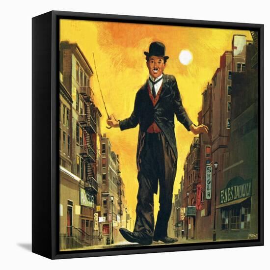 Charlie Chaplin-English School-Framed Premier Image Canvas