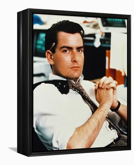 Charlie Sheen - Wall Street-null-Framed Stretched Canvas