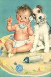 Baby Talks, Dog Listens-Charlotte Becker-Mounted Giclee Print