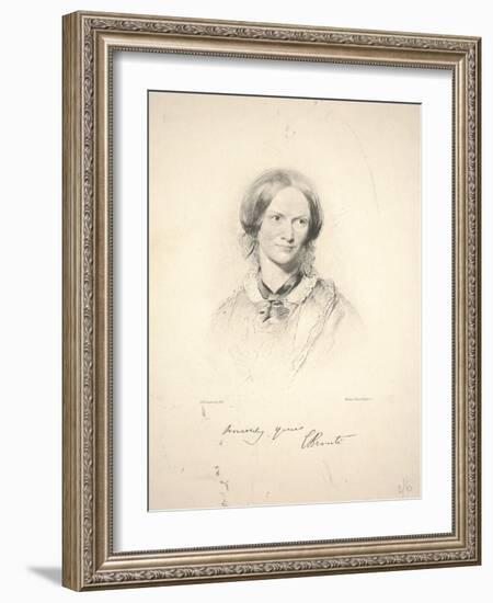 Charlotte Brontë, Engraved by Walker & Boutall, 1850 (Collotype)-George Richmond-Framed Giclee Print
