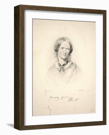 Charlotte Brontë, Engraved by Walker & Boutall, 1850 (Collotype)-George Richmond-Framed Giclee Print