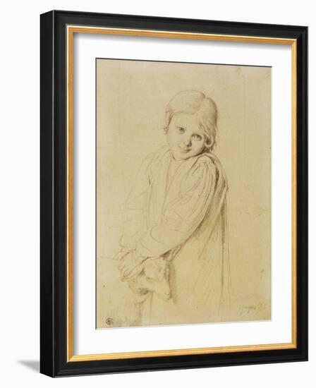 Charlotte-Madeleine Taurel, Daughter of the Engraver, 1825-Jean-Auguste-Dominique Ingres-Framed Giclee Print