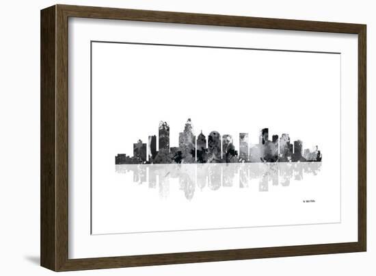 Charlotte NC Skyline BG 1-Marlene Watson-Framed Giclee Print