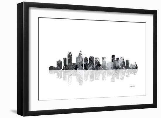 Charlotte NC Skyline BG 1-Marlene Watson-Framed Giclee Print