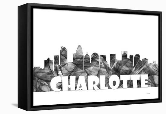 Charlotte NC Skyline BG 2-Marlene Watson-Framed Premier Image Canvas