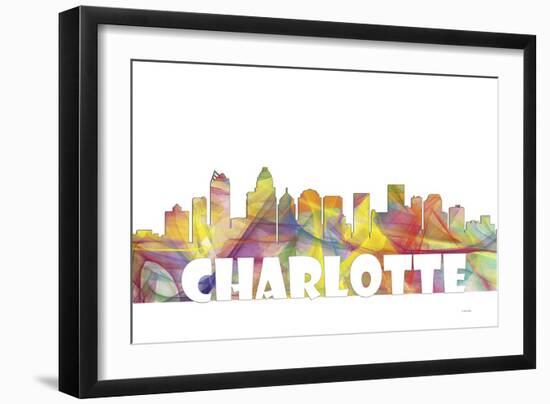 Charlotte NC Skyline Mclr 2-Marlene Watson-Framed Giclee Print