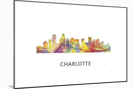 Charlotte Nc Skyline-Marlene Watson-Mounted Giclee Print