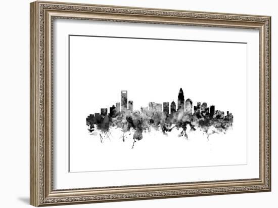 Charlotte North Carolina Skyline-Michael Tompsett-Framed Art Print