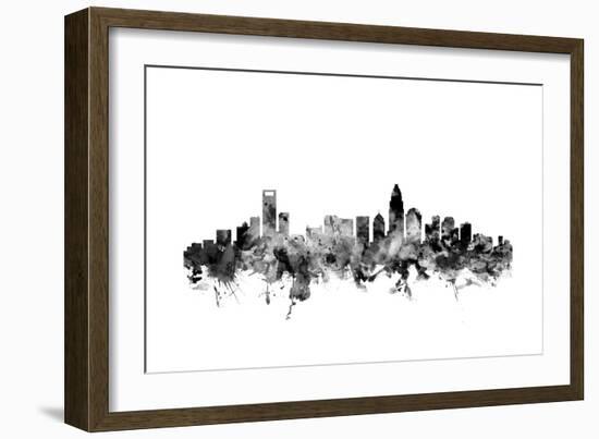 Charlotte North Carolina Skyline-Michael Tompsett-Framed Art Print