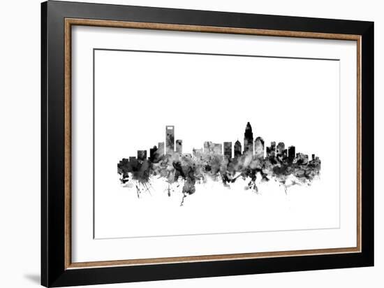 Charlotte North Carolina Skyline-Michael Tompsett-Framed Art Print