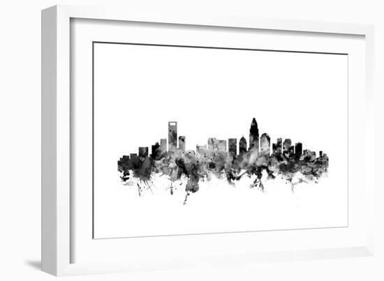 Charlotte North Carolina Skyline-Michael Tompsett-Framed Art Print