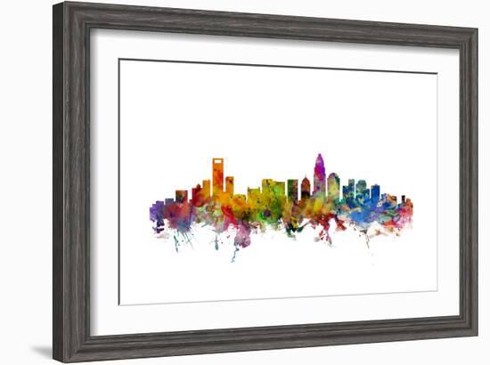 Charlotte North Carolina Skyline-Michael Tompsett-Framed Art Print