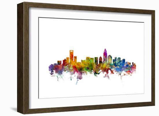 Charlotte North Carolina Skyline-Michael Tompsett-Framed Art Print