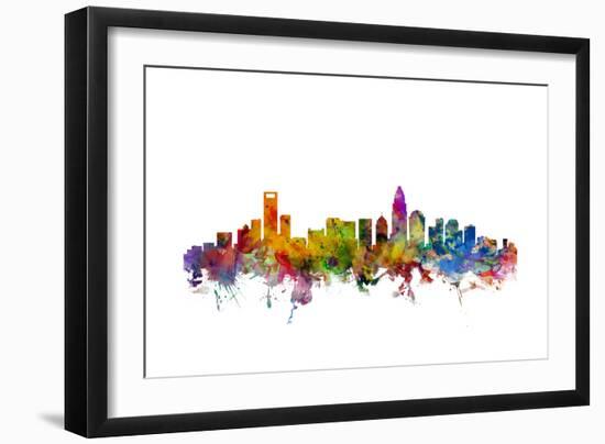 Charlotte North Carolina Skyline-Michael Tompsett-Framed Art Print