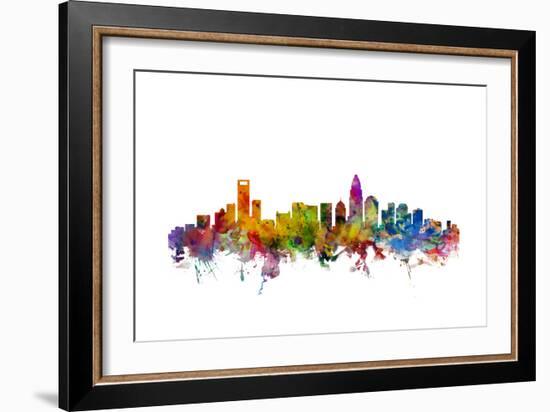 Charlotte North Carolina Skyline-Michael Tompsett-Framed Art Print