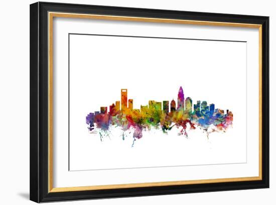 Charlotte North Carolina Skyline-Michael Tompsett-Framed Art Print