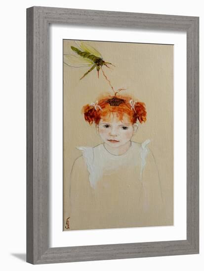 Charlotte with Cicada, 2016-Susan Adams-Framed Giclee Print