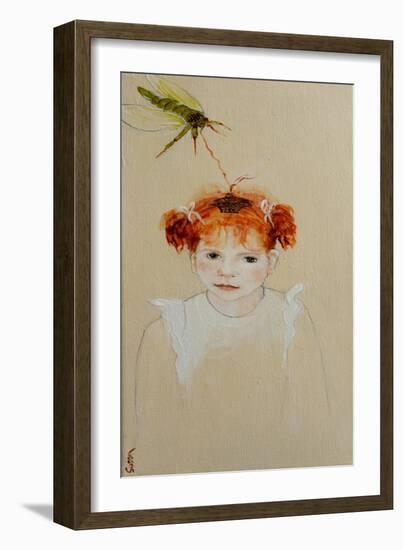 Charlotte with Cicada, 2016-Susan Adams-Framed Giclee Print