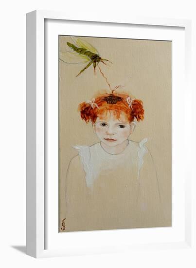 Charlotte with Cicada, 2016-Susan Adams-Framed Giclee Print