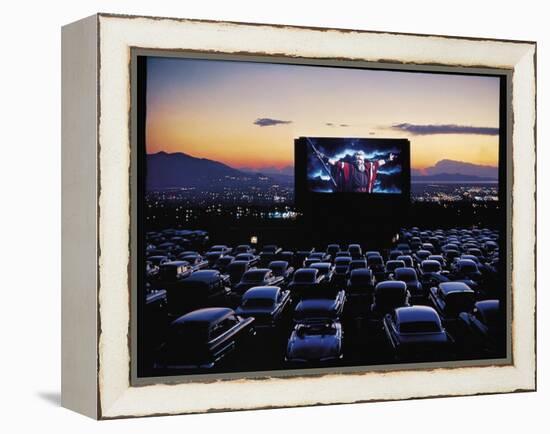 Charlton Heston as Moses in Motion Picture "The Ten Commandments" Shown at Drive in Movie Theater-J. R. Eyerman-Framed Premier Image Canvas