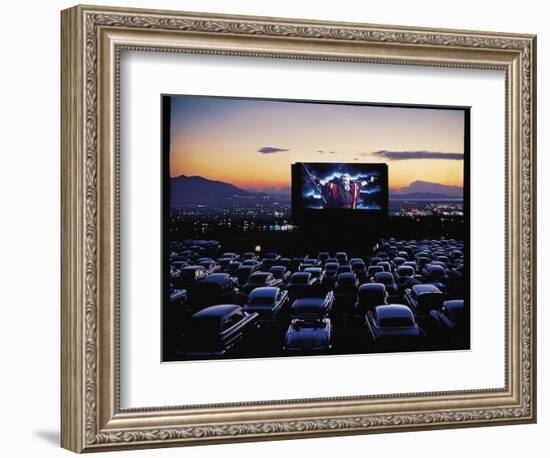 Charlton Heston as Moses in Motion Picture "The Ten Commandments" Shown at Drive in Movie Theater-J. R. Eyerman-Framed Photographic Print