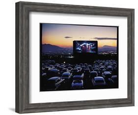 Charlton Heston as Moses in Motion Picture "The Ten Commandments" Shown at Drive in Movie Theater-J. R. Eyerman-Framed Photographic Print
