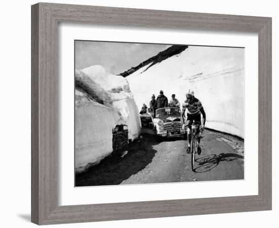 Charly Gaul in a Climb During the 42nd Giro D'Italia-Angelo Cozzi-Framed Giclee Print