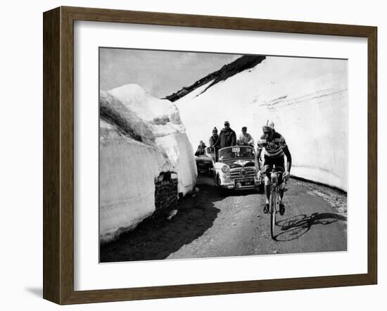 Charly Gaul in a Climb During the 42nd Giro D'Italia-Angelo Cozzi-Framed Giclee Print