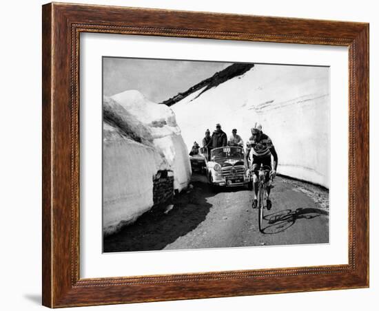 Charly Gaul in a Climb During the 42nd Giro D'Italia-Angelo Cozzi-Framed Giclee Print