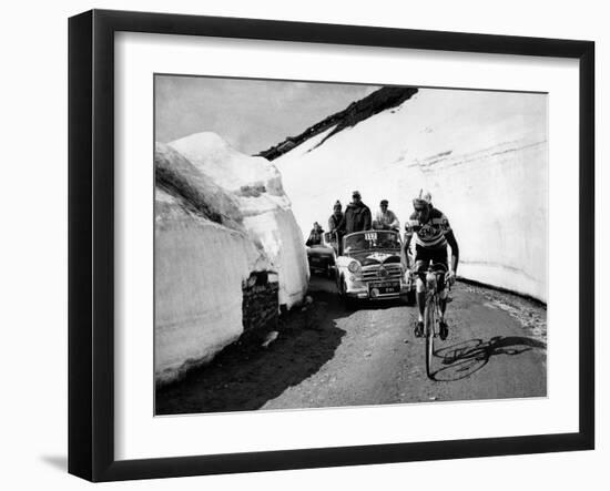 Charly Gaul in a Climb During the 42nd Giro D'Italia-Angelo Cozzi-Framed Giclee Print