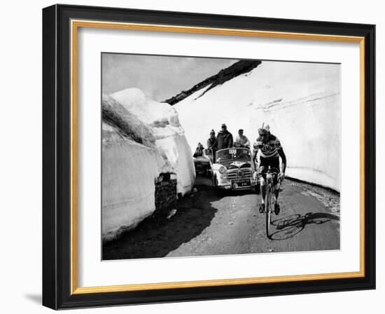 Charly Gaul in a Climb During the 42nd Giro D'Italia-Angelo Cozzi-Framed Giclee Print