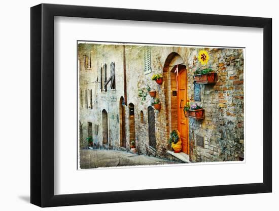 Charming Old Streets of Medieval Towns of Tuscany. Artistic Picture-Maugli-l-Framed Photographic Print