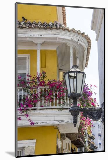 Charming Old World balconies, Cartagena, Colombia.-Jerry Ginsberg-Mounted Photographic Print