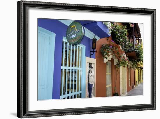 Charming Spanish Colonial Architecture, Old City, Cartagena, Colombia-Jerry Ginsberg-Framed Photographic Print