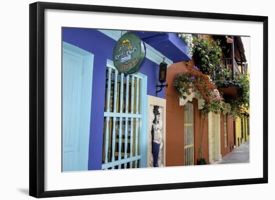 Charming Spanish Colonial Architecture, Old City, Cartagena, Colombia-Jerry Ginsberg-Framed Photographic Print