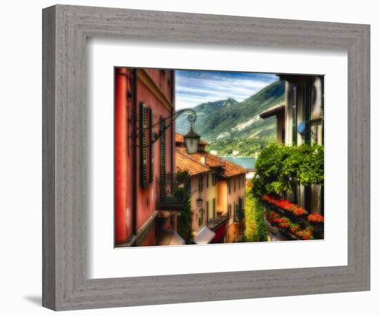 Charming Street Scene in Bellagio II-George Oze-Framed Photographic Print