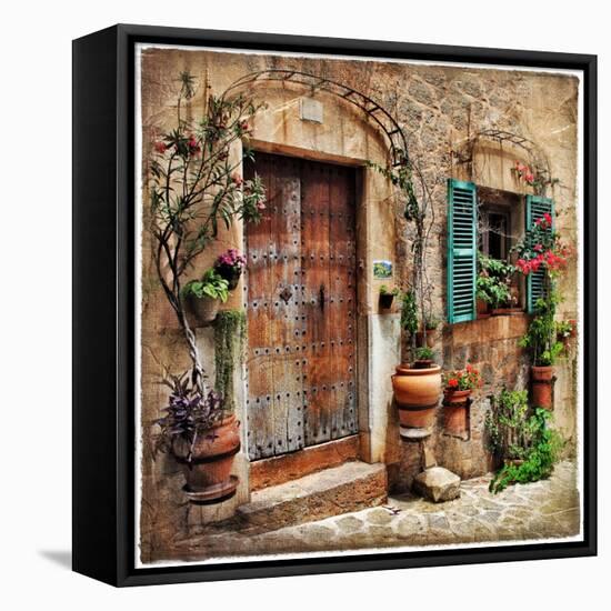 Charming Streets Of Old Mediterranean Towns-Maugli-l-Framed Stretched Canvas