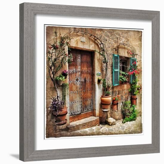 Charming Streets Of Old Mediterranean Towns-Maugli-l-Framed Premium Giclee Print