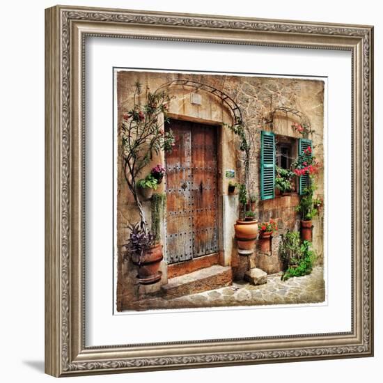 Charming Streets Of Old Mediterranean Towns-Maugli-l-Framed Art Print