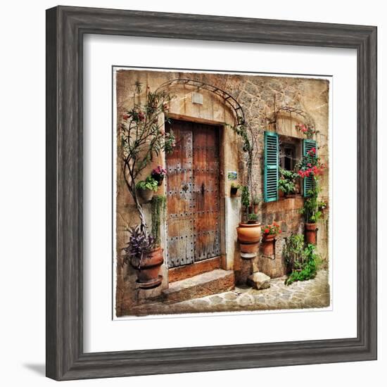 Charming Streets Of Old Mediterranean Towns-Maugli-l-Framed Art Print