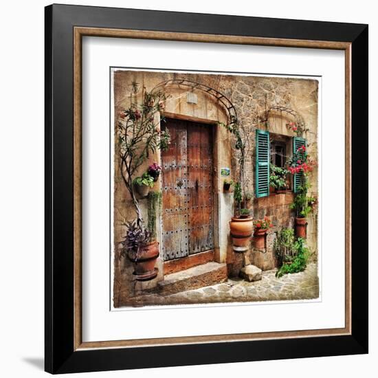 Charming Streets Of Old Mediterranean Towns-Maugli-l-Framed Art Print