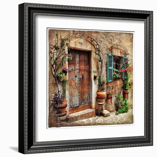 Charming Streets Of Old Mediterranean Towns-Maugli-l-Framed Art Print