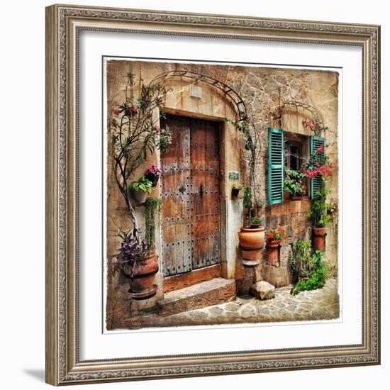 Charming Streets Of Old Mediterranean Towns-Maugli-l-Framed Art Print