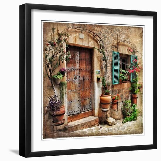 Charming Streets Of Old Mediterranean Towns-Maugli-l-Framed Art Print