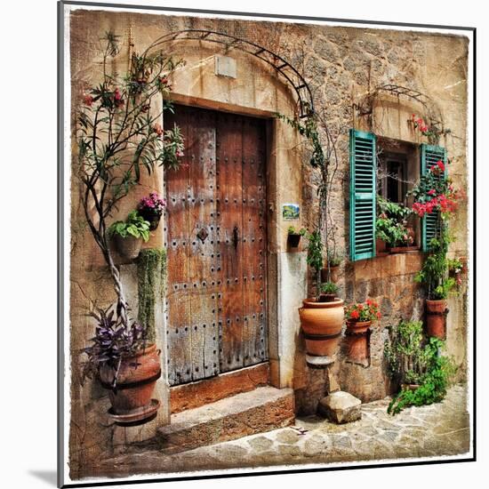 Charming Streets Of Old Mediterranean Towns-Maugli-l-Mounted Art Print